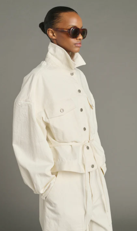 Soeur Denim jacket with belt - Lys