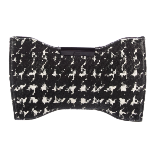 ALEXANDER MCQUEEN Black/White Squeeze Houndstooth Clutch