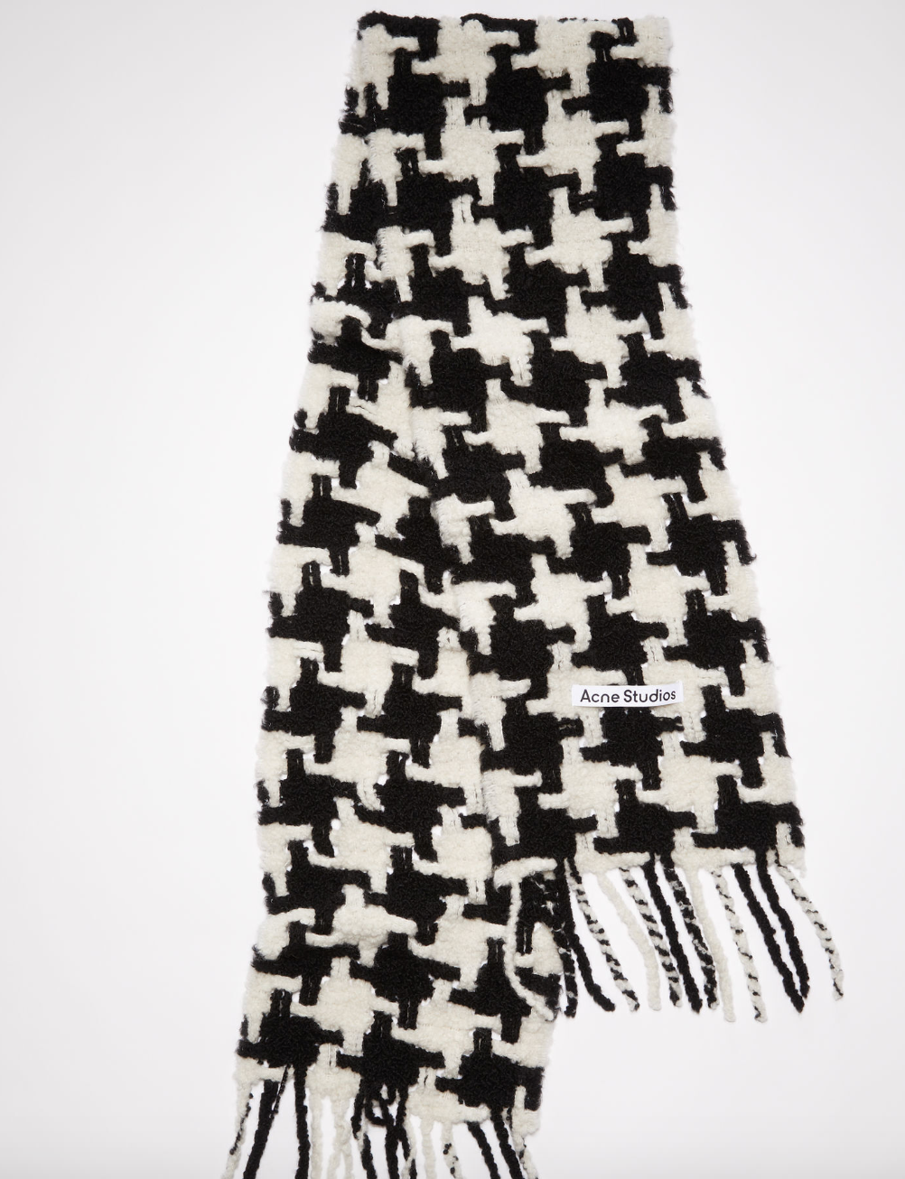 ACNE Studios Black/White Houndstooth Wool Scarf