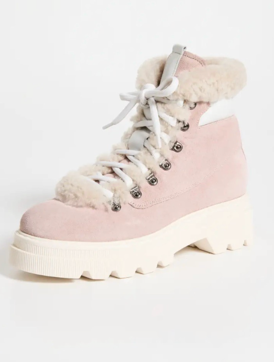 VIOLE BLANCHE pink fur boots