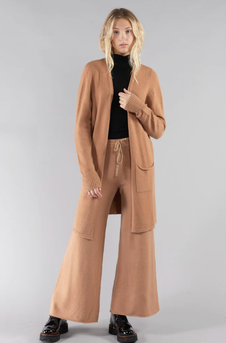 CARTA LIBERA brown cardigan and lounge pants