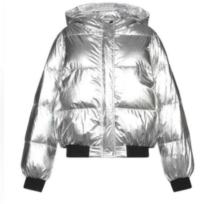 MAJE silver puffer jacket