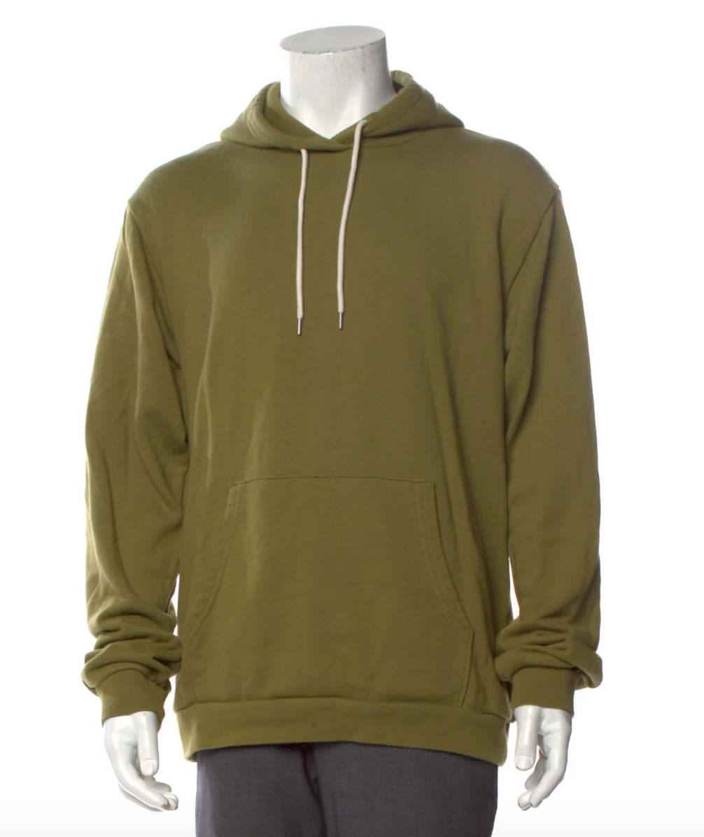 MENS JOHN ELLIOTT green hoodie with white strings