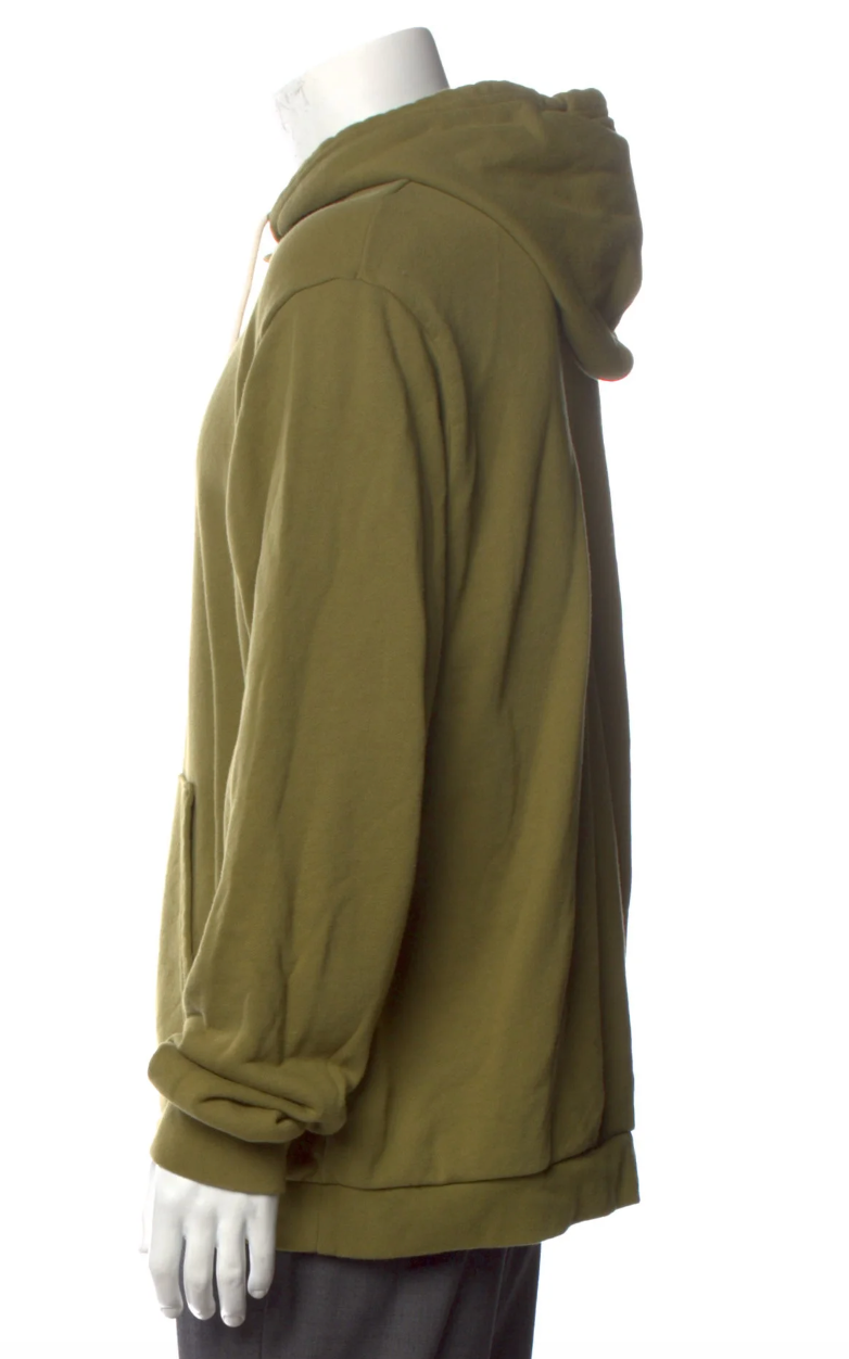 MENS JOHN ELLIOTT green hoodie with white strings