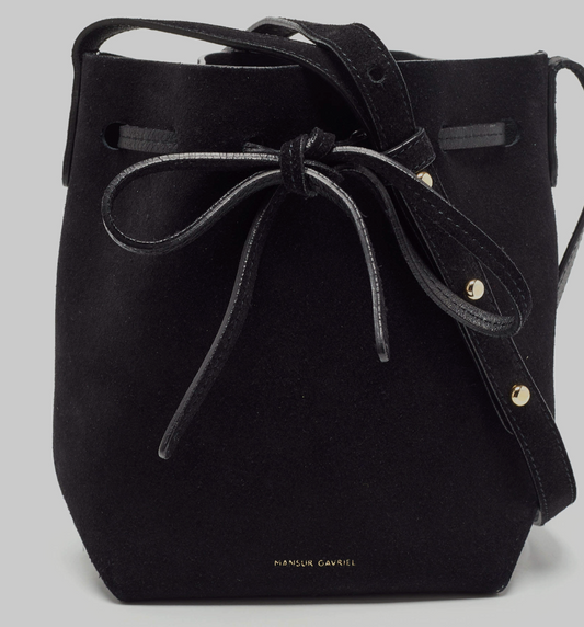 MANSUR GAVRIEL black suede bucket/tote bag with dustbag