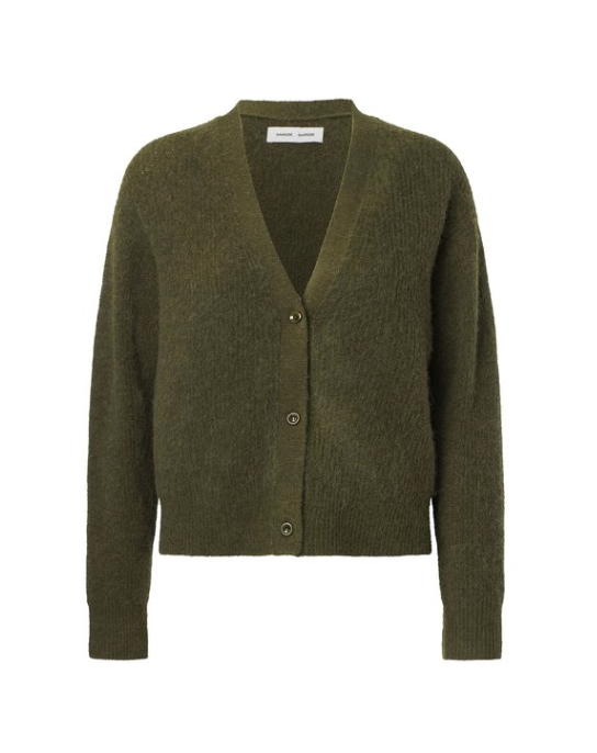 SAMSOE SAMSOE dark olive wool cardi