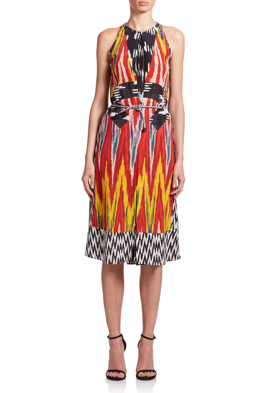 ALTUZARA DRESS multi coloured midi length