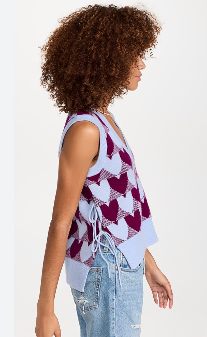 KERRI ROSENTHAL sweater vest with hearts