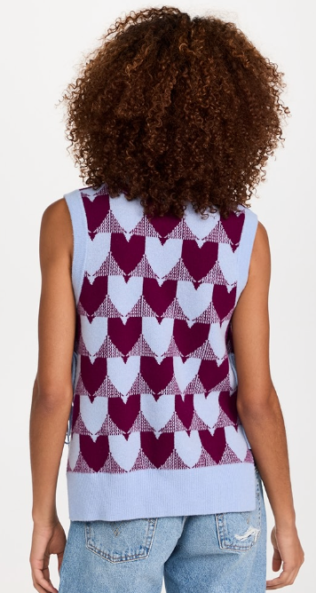 KERRI ROSENTHAL sweater vest with hearts