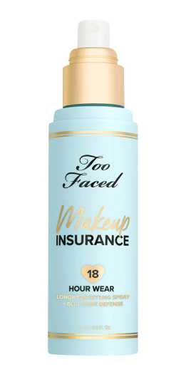 TOO FACED makeup insurance 18 hour wear setting spray & blue light defence