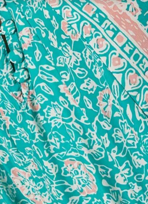 NATALIE MARTIN aqua green/pink maxi dress