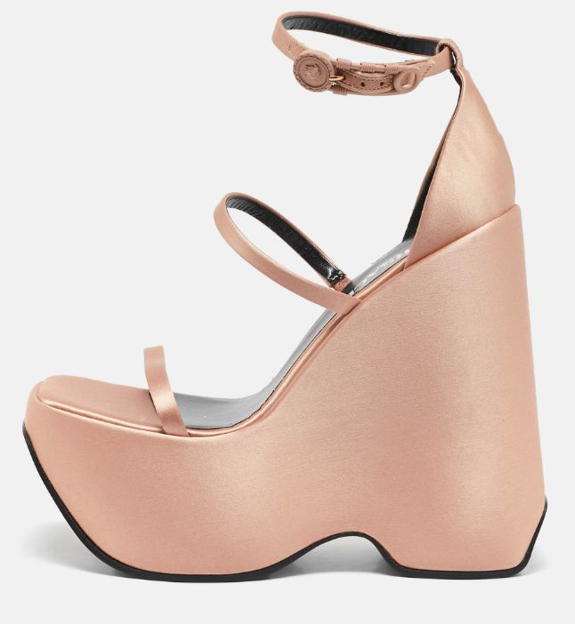 VERSACE medusa pink/rose gold platform heels