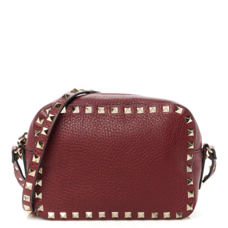 VALENTINO rockstud burgundy crossbody bag