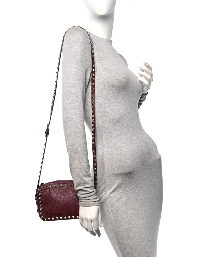 VALENTINO rockstud burgundy crossbody bag
