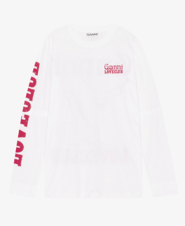 GANNI loveclub layered long sleeve top
