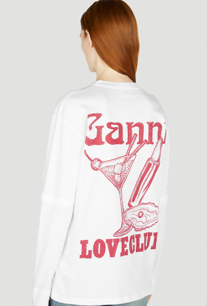 GANNI loveclub layered long sleeve top