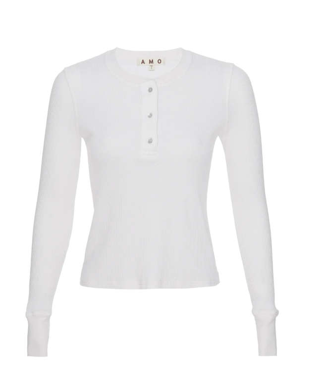 AMO Oat Waffle Henley Longsleeve Shirt