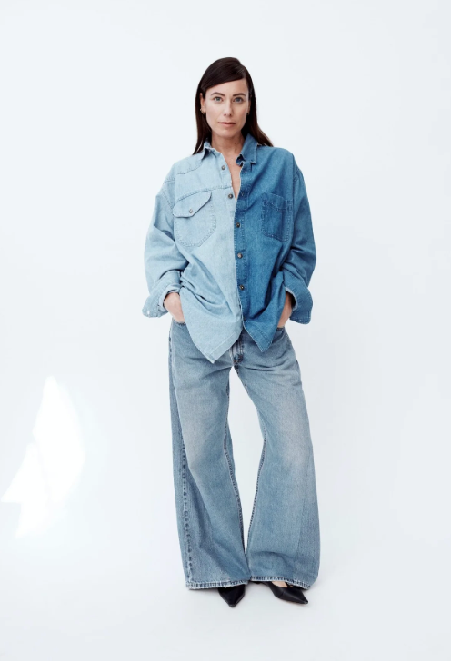 E.L.V. Denim Freya Jean in Two-Tone Light Wash