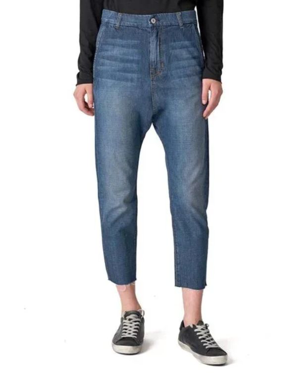 NILI LOTAN PARIS DROP CROTCH W TAPER LEG JEANS IN BLUE
