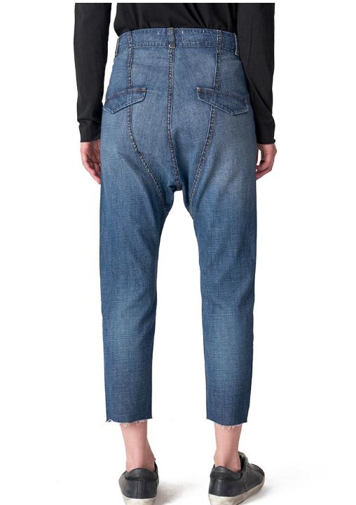 NILI LOTAN PARIS DROP CROTCH W TAPER LEG JEANS IN BLUE