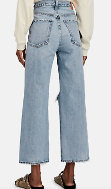 CITIZEN OF HUMANITY Elle distressed wide leg jean
