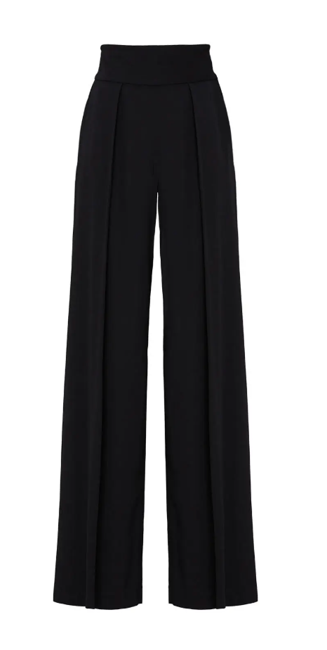 NICOLE MILLER black wide leg pleated trousers