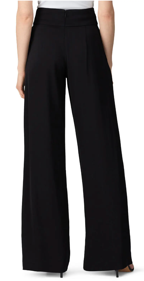 NICOLE MILLER black wide leg pleated trousers