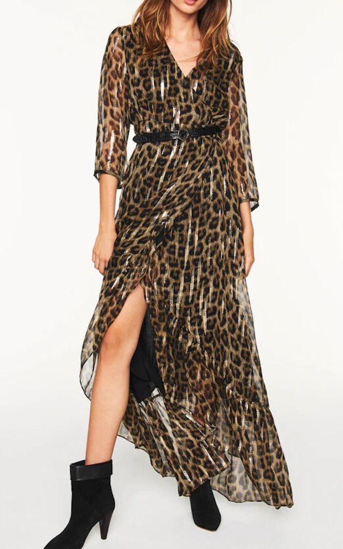 BA&SH Robe Jisy dress in leopard NWT
