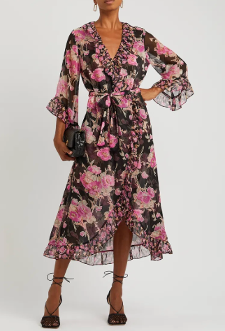 MISA LA floral wrap dress
