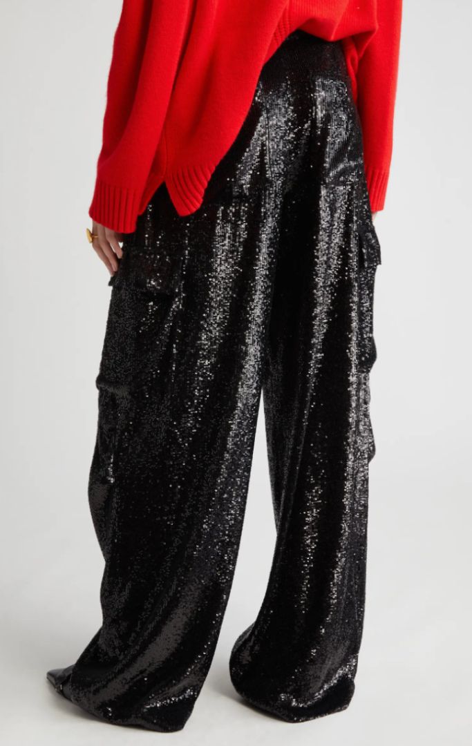 A.L.C. black sequin cargo pants