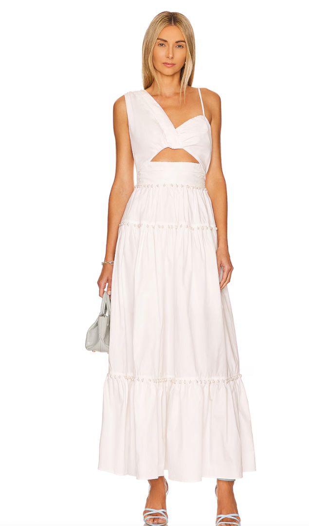 ELLIATT NWT white long dress with pearls (aroha maxi dress)