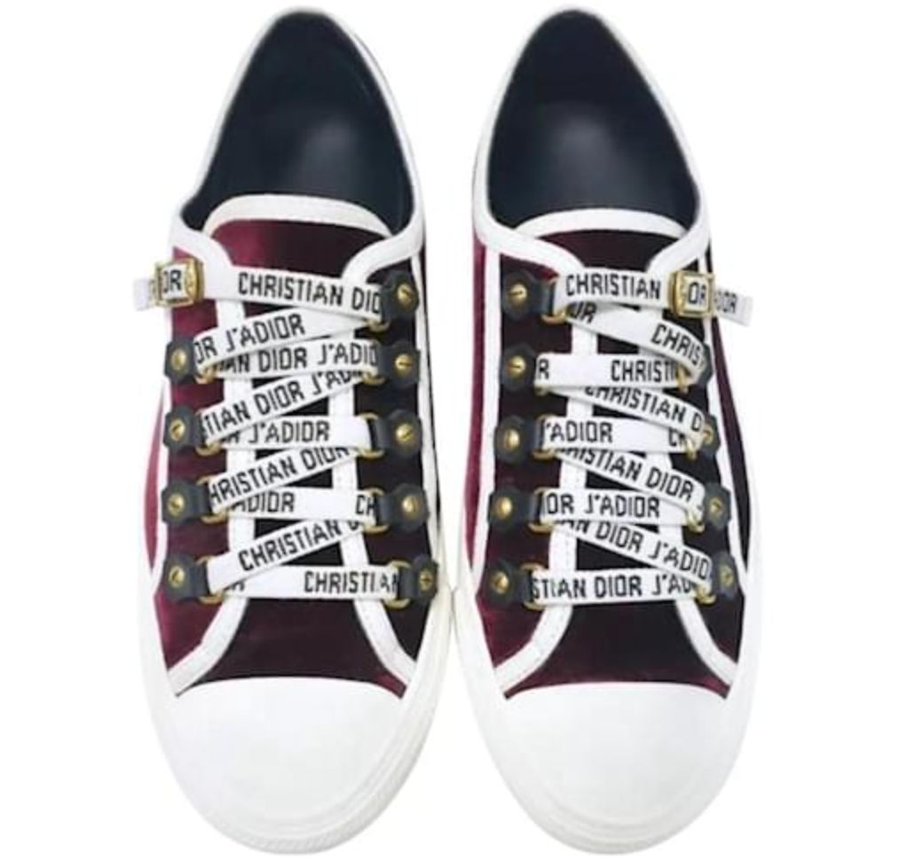 DIOR burgundy sneakers with logo laces