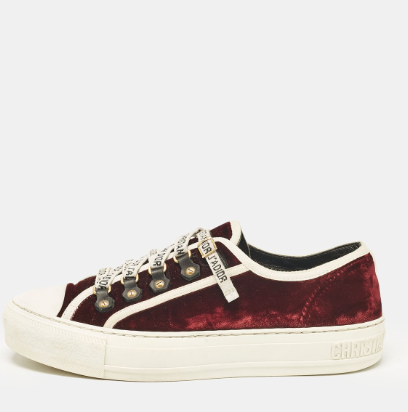 DIOR burgundy sneakers with logo laces