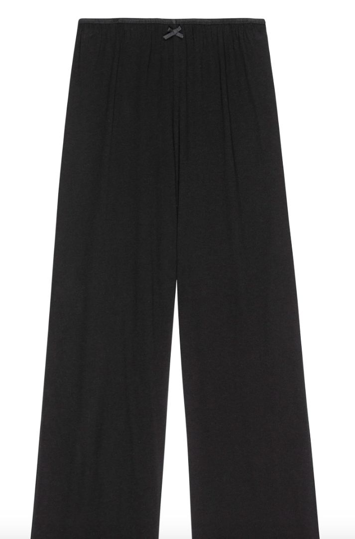 DONNI black straight sweatpants with bow