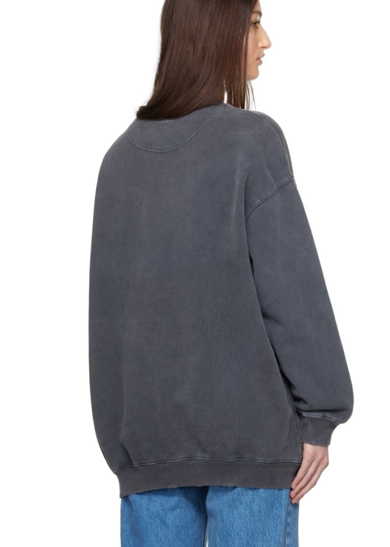 ANINE BING charcoal crew neck, white logo