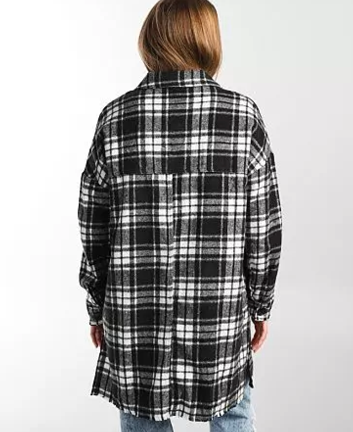 HYFVE midi length jacket, black and white plaid