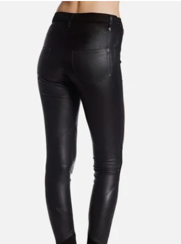 ETIENNE MARCEL black leather skinny pants