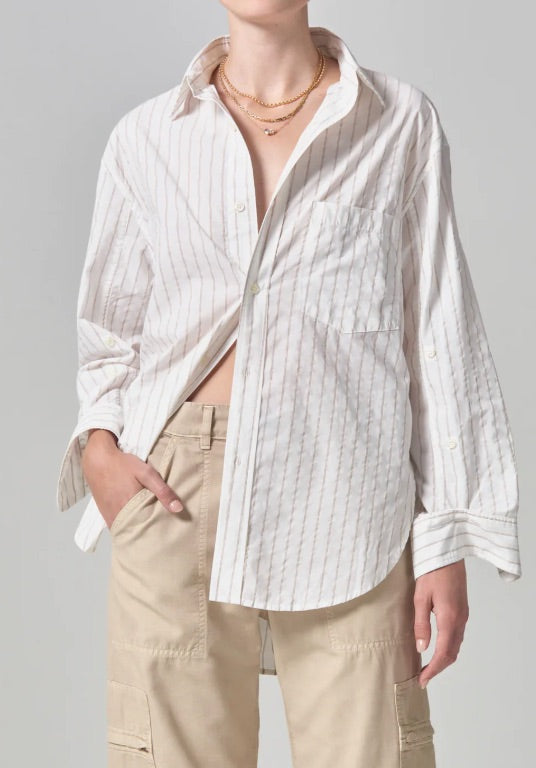 CITIZEN OF HUMANITY Kayla striped cotton button up