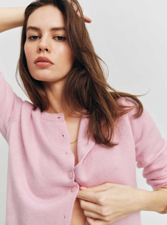 REFORMATION light pink cashmere cardigan