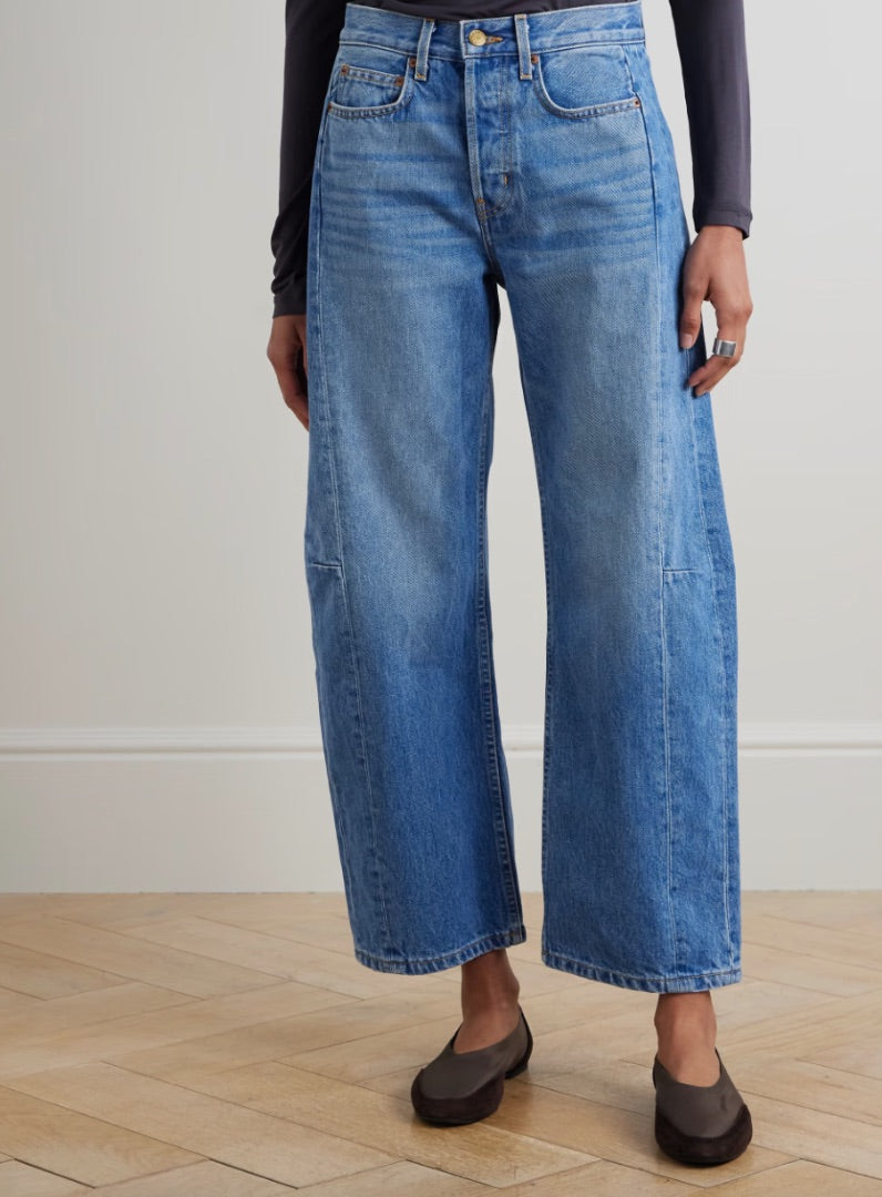 B SIDES barrell jeans, medium blue wash