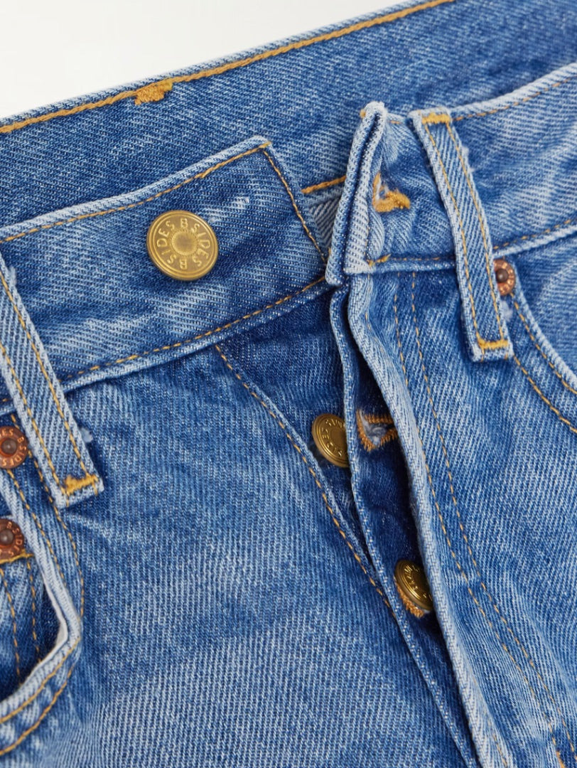 B SIDES barrell jeans, medium blue wash