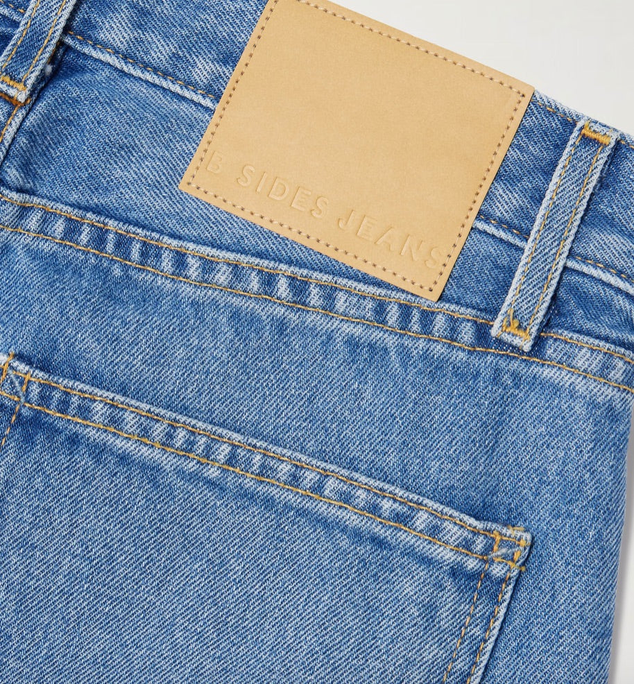 B SIDES barrell jeans, medium blue wash