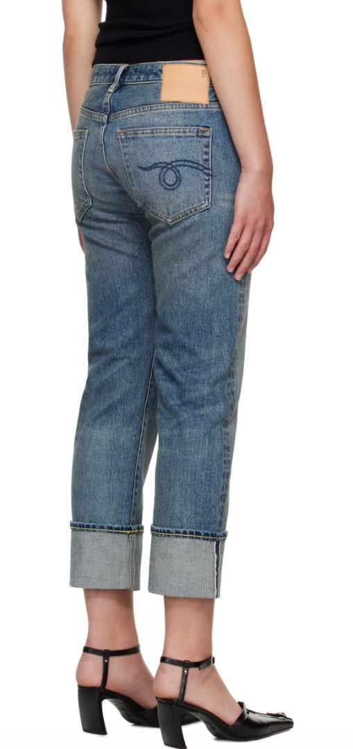 R13 "boy straight with cuff" jeans