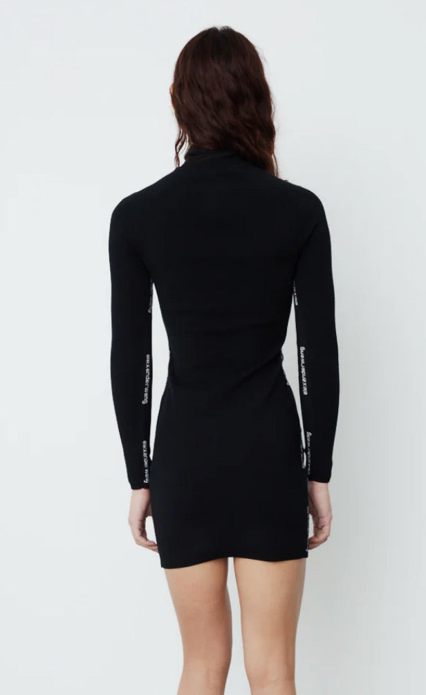 ALEXANDER WANG.T long sleeve bodycon dress with logo down side