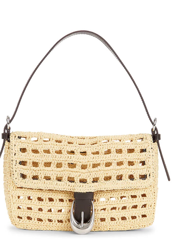 Staud Raffia Crochet Shoulder Bag NWT