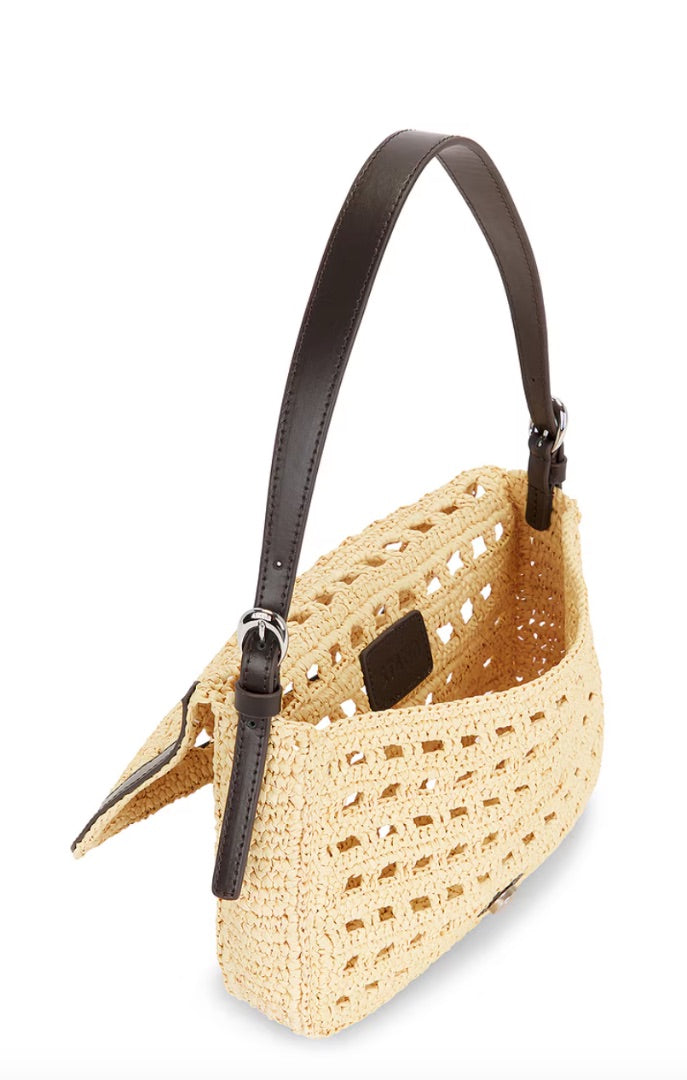 Staud Raffia Crochet Shoulder Bag NWT