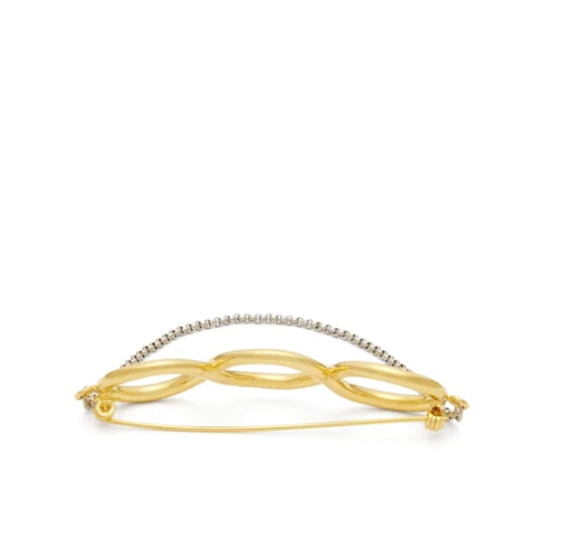 Gold JW ANDERSON GHW twisted hair pin, brooch, O/S
