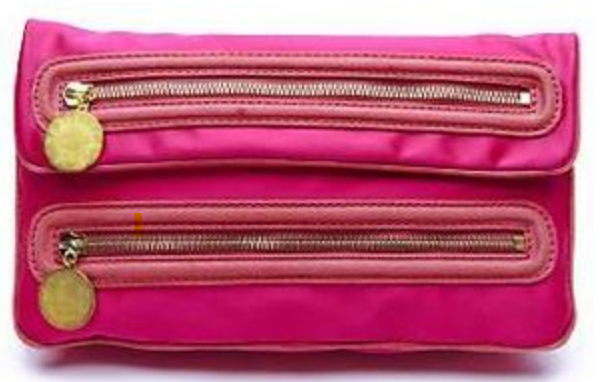Stella McCartney Double-Zip Hot Pink Clutch