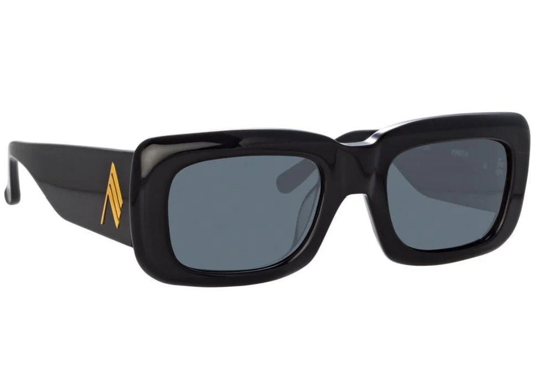 The Attico Marfa Rectangular Sunglasses in Black, O/S