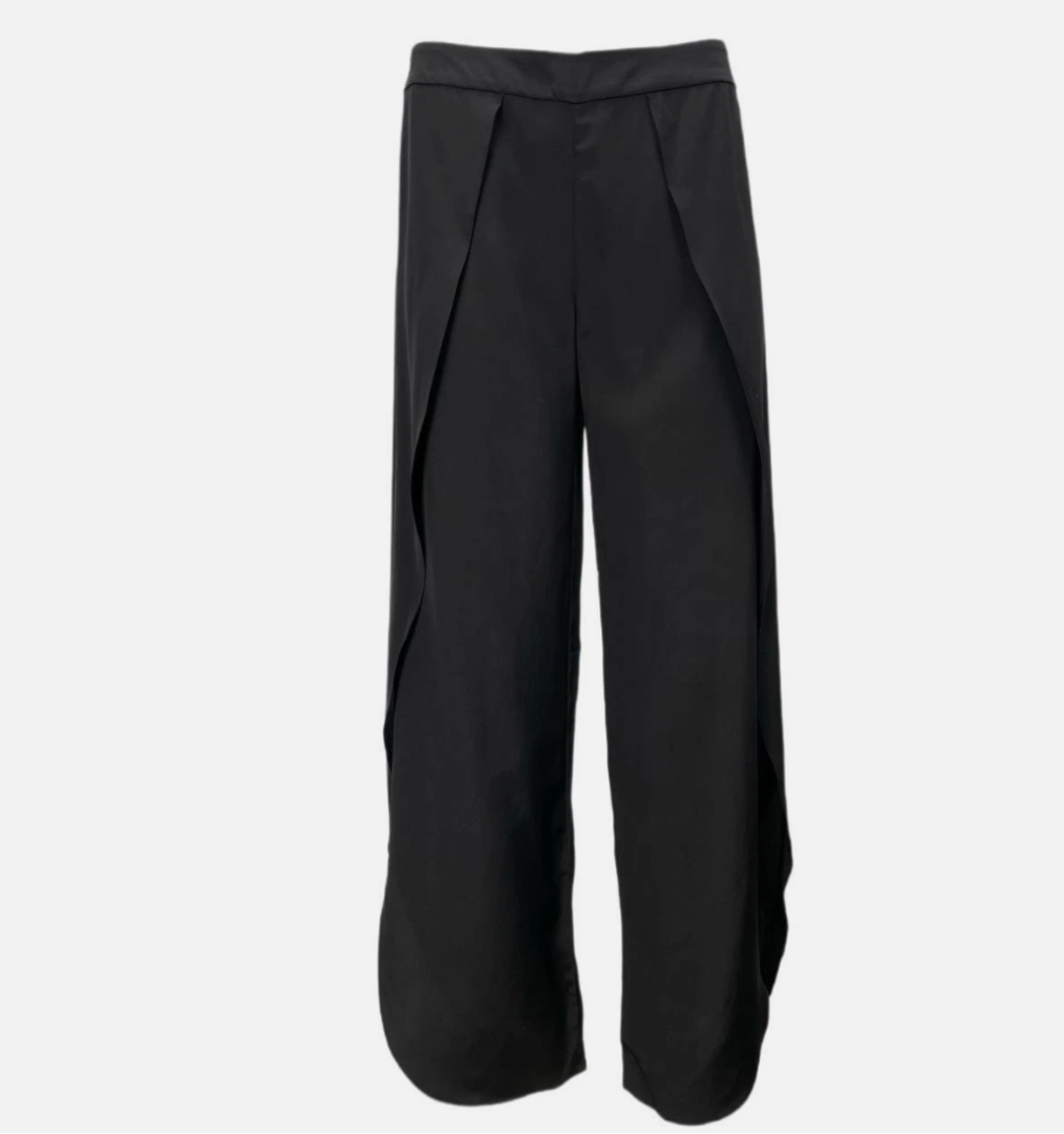 Toteme Black Toulon Front Silk Trousers